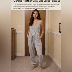 Garage Heather Gray Pajama Jumpsuit